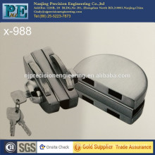chrome plating stainless steel 304 double half round head double glass door lock plus hand action